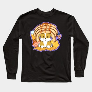 American Breakfast Corgi Long Sleeve T-Shirt